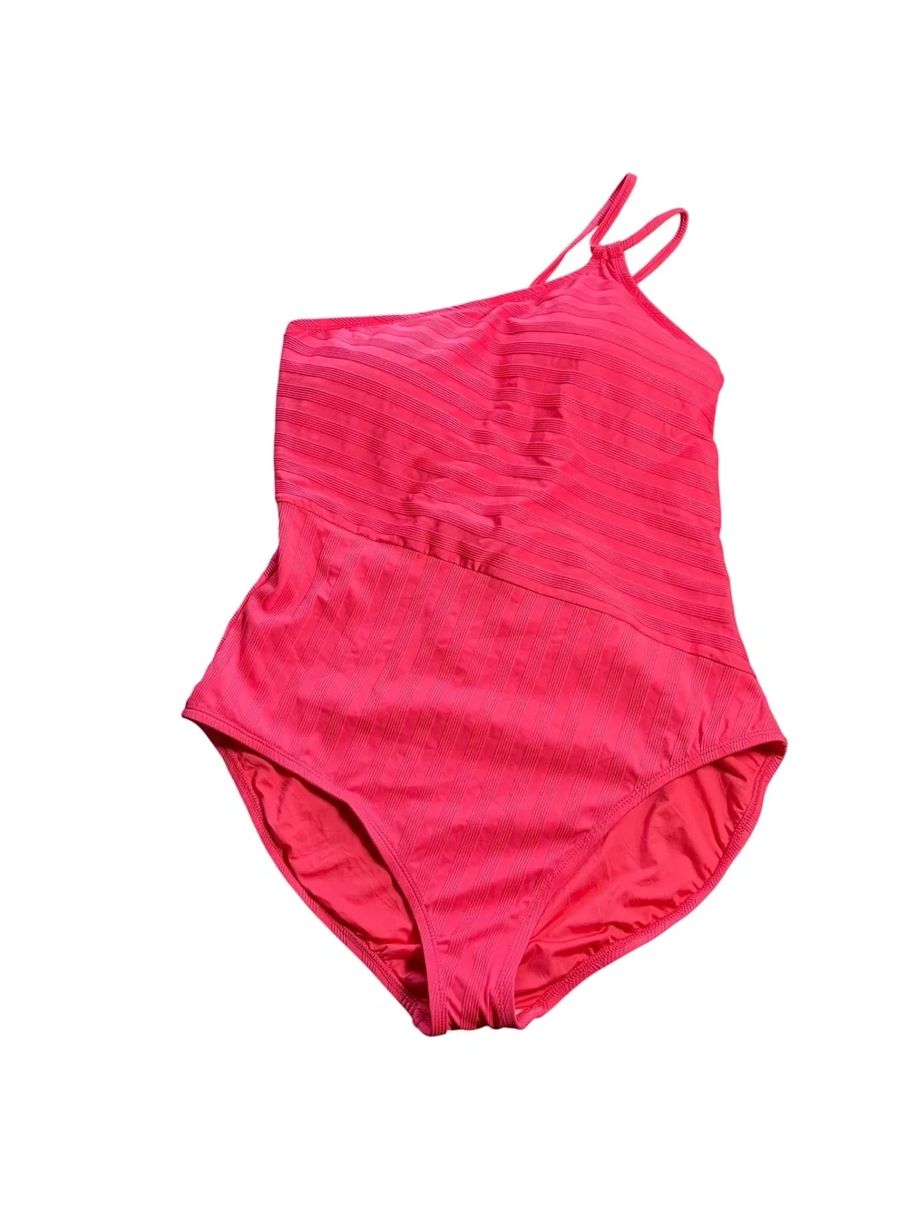 LA BLANCA plus size 18W one shoulder lace up tie back one piece swimsuit